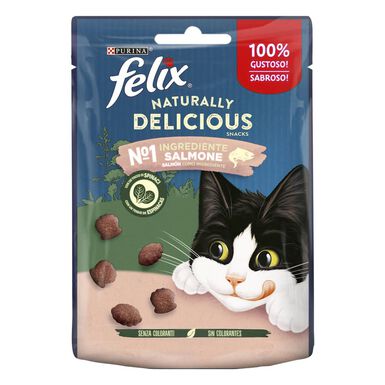 Felix Naturally Delicious Bocaditos de Salmón para gatos